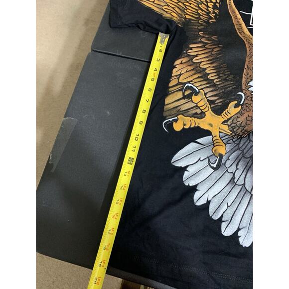 Harley Davidson Bald Eagle Biker Modern Boot Single Stitch AOP Tee Size XL - Picture 10 of 15